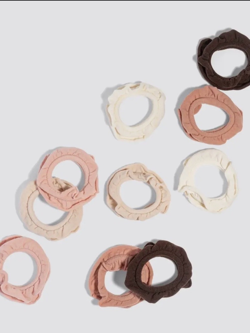 Kitsch Petal Hair Elastics - Cream, Blush, Taupe & Brown Mix - Picture 4 of 4